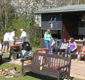 Chairman Bob Adams behind the Countess Wear BBQ